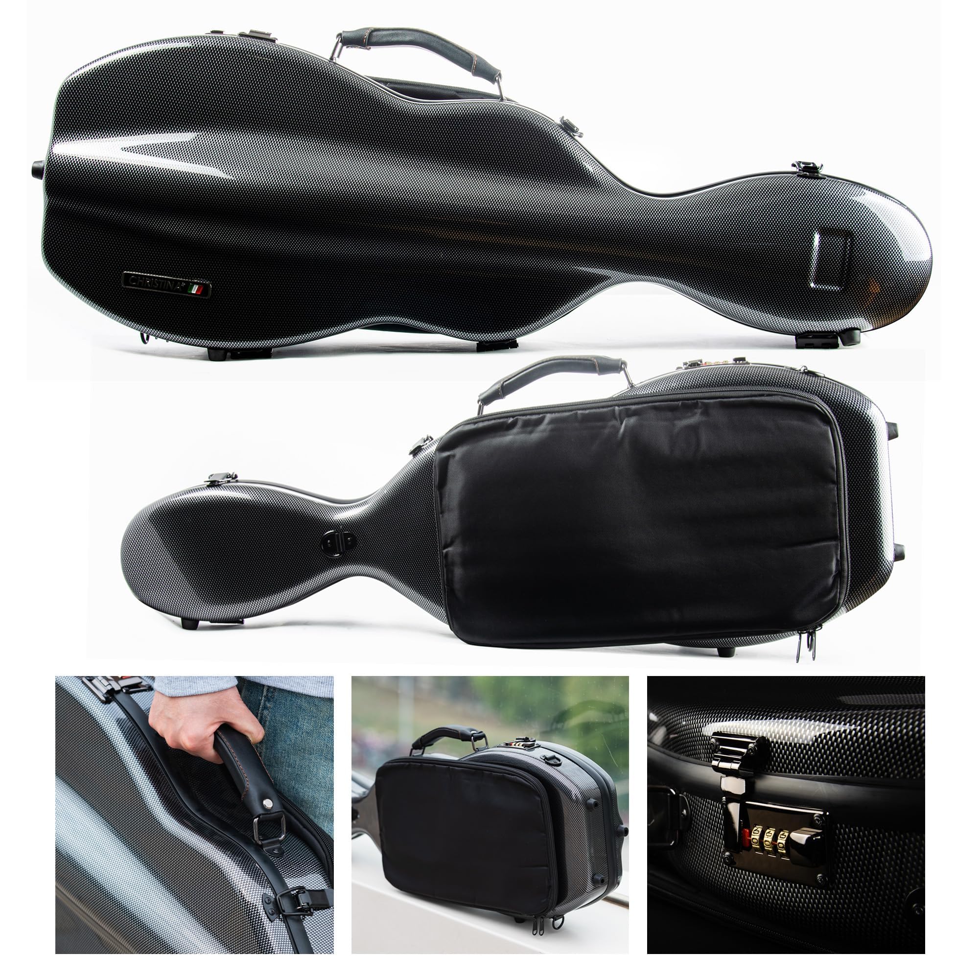 CHRISTINA バイオリンケース ダークゴールド カーボンファイバー　4/4 CHRISTINA バイオリンケース ダークゴールド カーボンファイバー